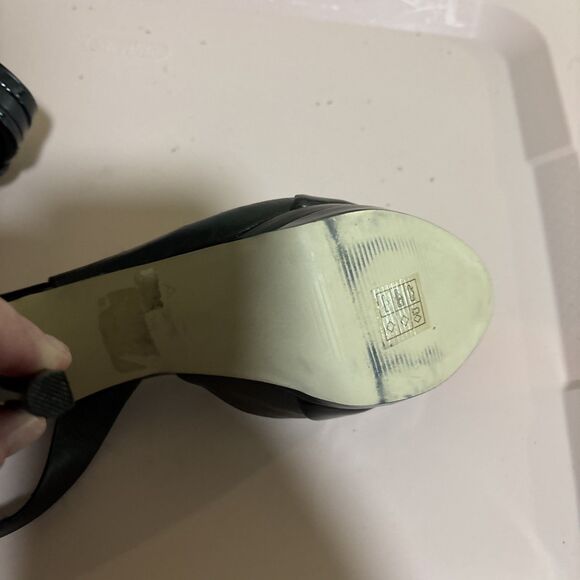 ALDO Women Black Peep Toe Leather Upper Platform High Heel Pump Sz 39 8.5 - Picture 6 of 7